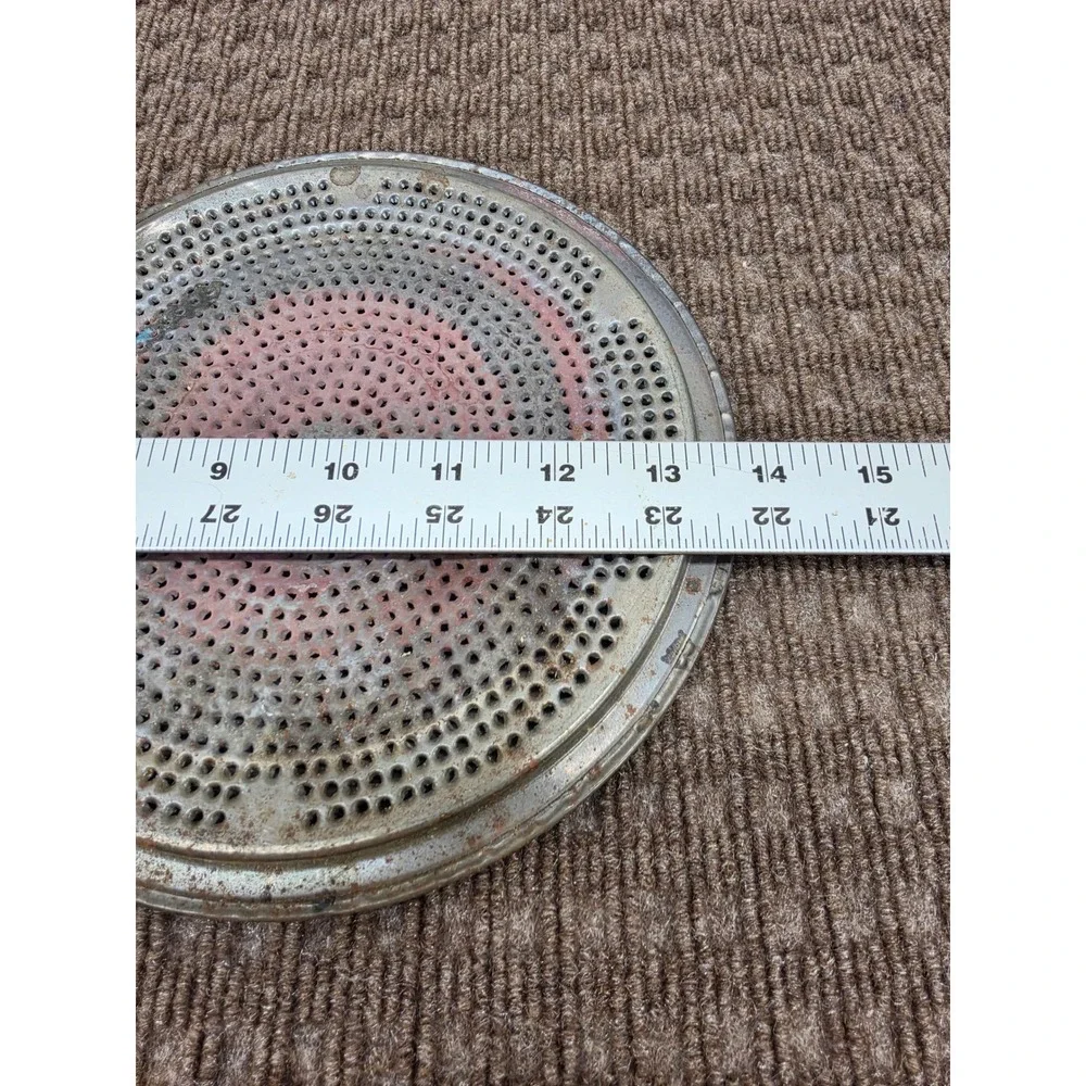 Vintage Perforated Stovetop Heat Diffuser Metal Plate with Wood Handle